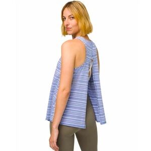 Lululemon - Open/ Tie Back Blue & White Striped Workout Top - One Size